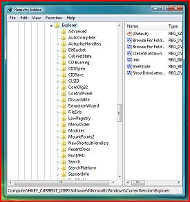 Windows 7 Registry Editor